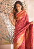 Leela: Double Ikat Patan Patola Saree In The Shades Of Red And Gold (7146435772609)