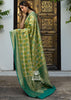 Phalgun : Rangkaat Khaddi Georgette Handloom Banarasi Saree in shades of Green (7490834432193)