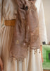 Golden Bloom: Wool Cotton Blend Scarf with Floral Motifs & Golden Beads (10701264322753)