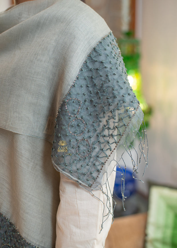 Silver Drift Scarf with Embroidery (10701264257217)