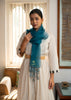 Azure Cascade: Teal Tassel Silk Scarf (10701264224449)