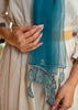 Azure Cascade: Teal Tassel Silk Scarf (10701264224449)