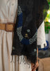 Midnight Bloom Embroidered Black Scarf (10701264126145)