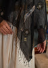 Metallic Streak Embellished Black Scarf (10701264093377)