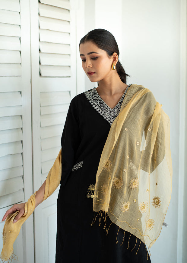 Saffron Sunrise Silk Scarf (10701256392897)