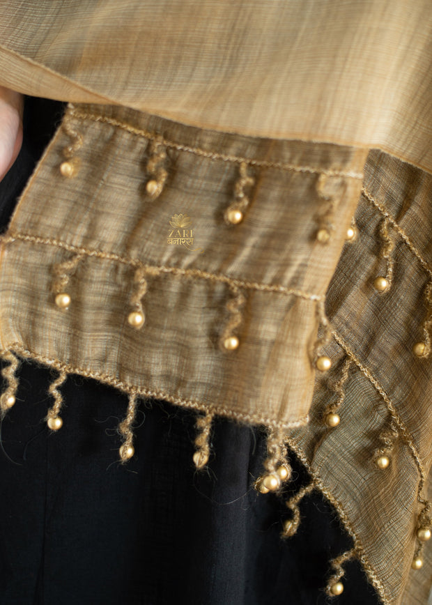 Oatmeal Pearl Silk Scarf (10701256097985)