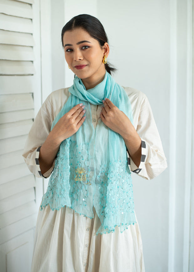 Aqua Sparkle Weave Scarf (10701255803073)