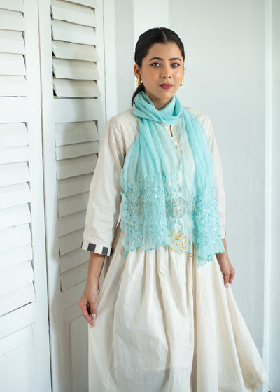 Aqua Sparkle Weave Scarf (10701255803073)