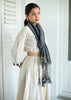 Graphite Beaded Tassel Grace Silk Scarf (10701255606465)
