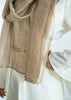 Taupe Tide Beige Bloom Metalised Silk Scarf (10701254721729)