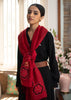 Scarlet Petal Embellished Scarf (10701263929537)