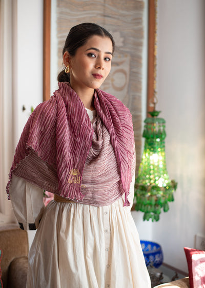 Crushed Pink Silk Scarf (10701254066369)