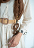 Textured Brown Silk Scarf (10701254492353)