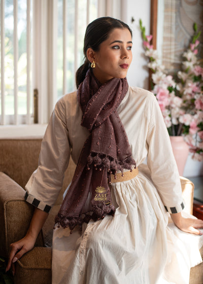 Mauve Embellished Edge Scarf (10701253902529)