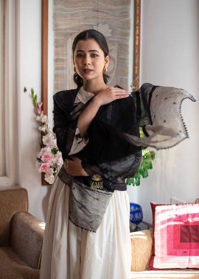 Black Grey Two-Tone Scarf (10701252886721)