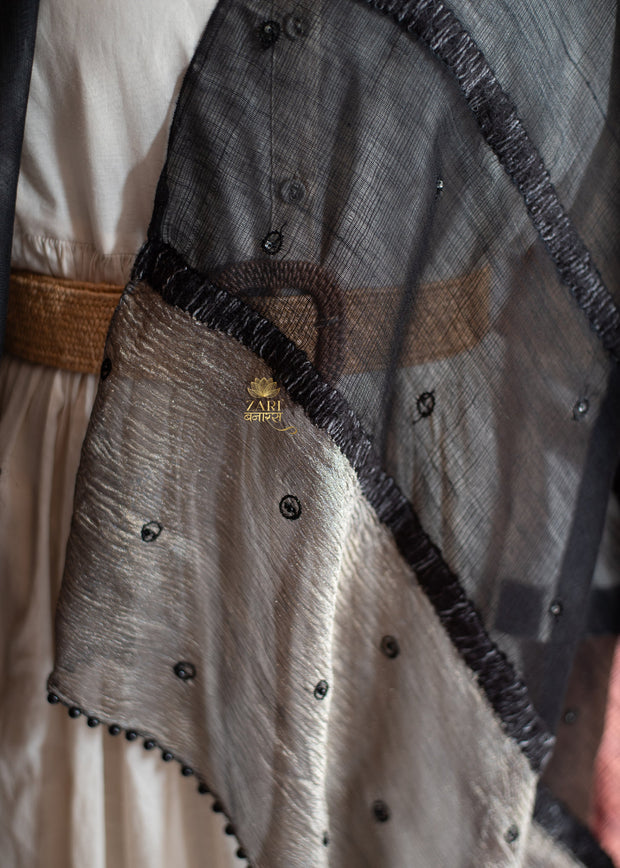 Black Grey Two-Tone Scarf (10701252886721)