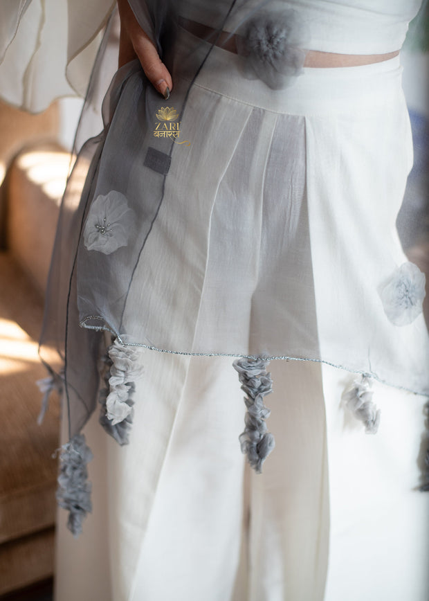 Grey Ruffled Edge Scarf (10701250953409)
