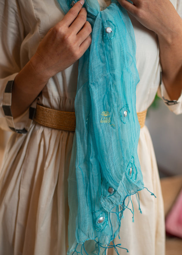 Celeste Embroidered Shimmer Scarf (10701263765697)