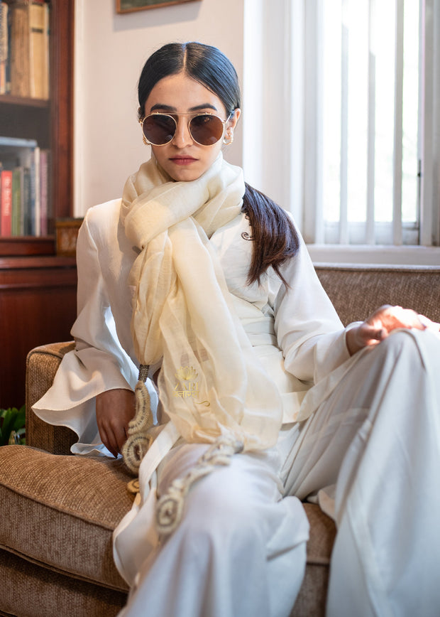 Ivory Knot & Whisper Silk Scarf (10701250691265)