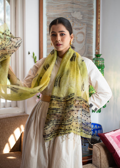 Mustard Black Dot Scarf (10701250527425)