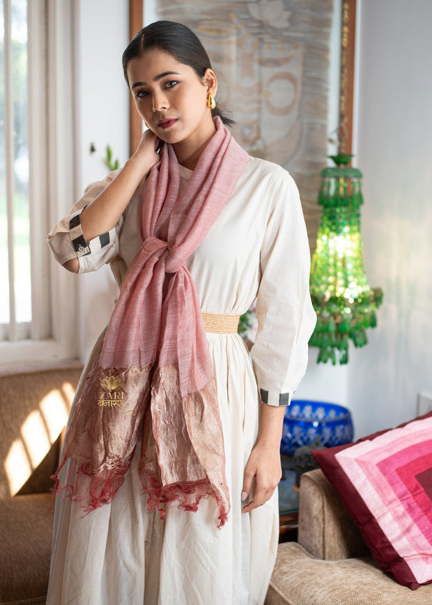 Dusty Rose Metallic Scarf (10701249937601)