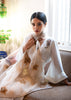 Delicate Floral Cream Scarf (10701249085633)
