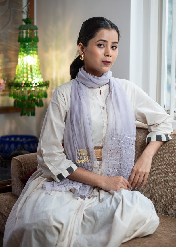Sweet Lavender Sheer Ruffled Scarf (10701248725185)