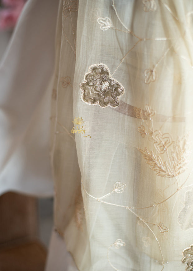 Whispered Gold Silk Scarf (10701247807681)