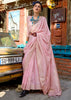 Melon Pink Woven Tusser Silk Saree