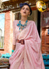 Melon Pink Woven Tusser Silk Saree