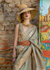 Argent Grey Woven Tusser Silk Saree