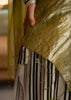 Olive and Gold Diagonal Metallised Yarn Scarf (10701262487745)