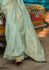 Pastel Green Woven Tusser Silk Saree