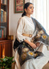 Solar Blooms Embroidered Black Scarf (10701261766849)