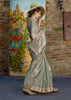 Argent Grey Woven Tusser Silk Saree