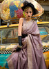 Dusty Purple Woven Tusser Silk Saree