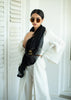 Shadow Stitch Black Embroidered Scarf (10701261406401)
