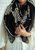 Black & White Mosaic Embroidered Scarf (10701261275329)