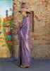 Plum Lavender Woven Tusser Silk Saree