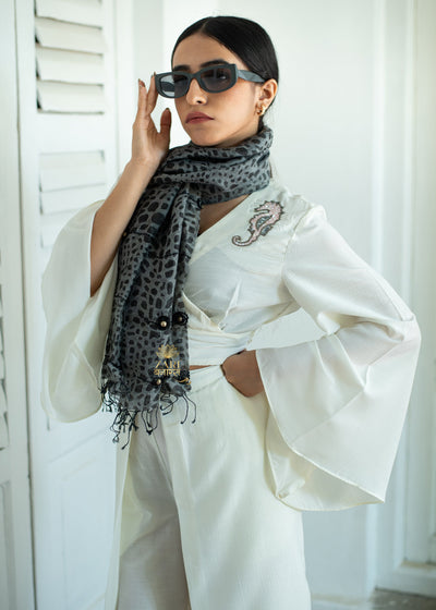 Shadowed Bloom Silk Scarf (10701260357825)