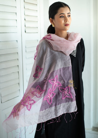 Petal Wings Pink Silk Scarf (10701259768001)