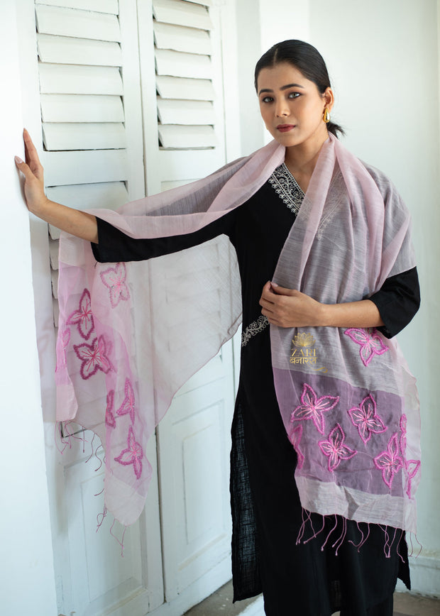 Petal Wings Pink Silk Scarf (10701259768001)