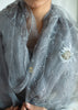 Silvered Vine Grey Silk Scarf (10701259178177)