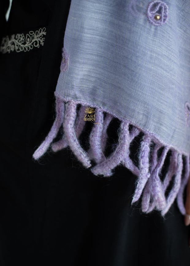 Lilac Bloom & Knot Textured Scarf (10701258981569)