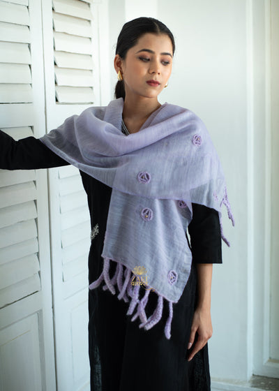 Lilac Bloom & Knot Textured Scarf (10701258981569)
