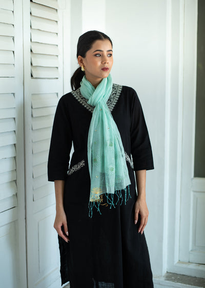 Seafoam Sparkle Detailed Scarf (10701258817729)