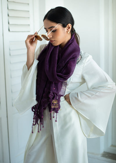 Plum Whisper Embroidered Scarf (10701258653889)