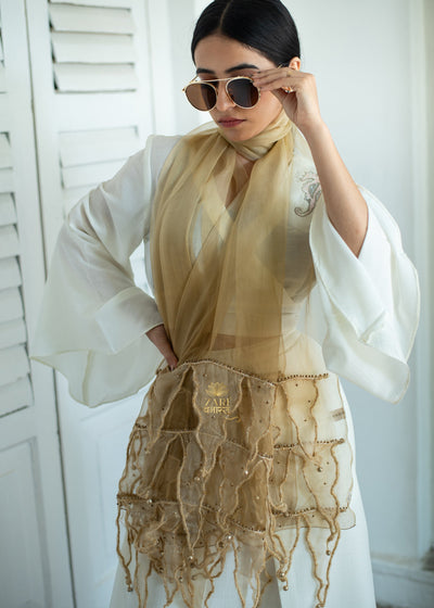 Sandstone Trace Flared Detailed Scarf (10701258490049)