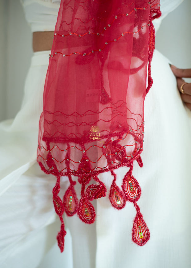 Crimson Cascade Silk Scarf (10701258457281)