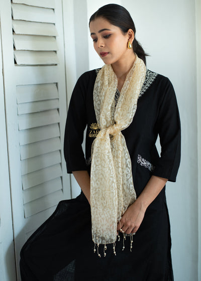 Moonlit Lattice Silk Scarf (10701257572545)